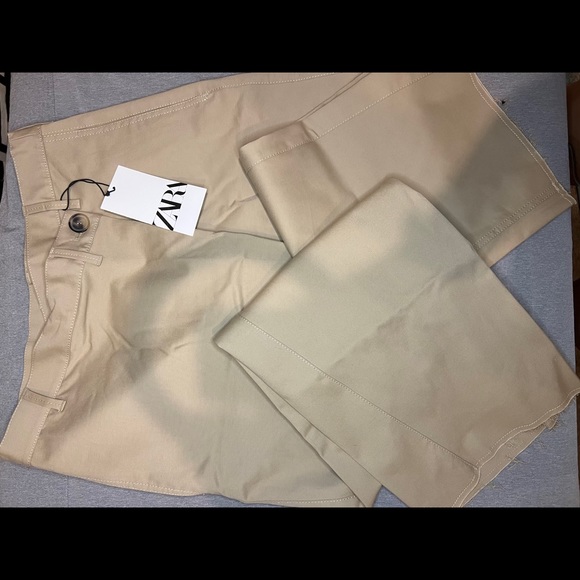 ZARA Asymmetric Wide Leg Trouser - Brown/Tan - Size M - New - Picture 2 of 5